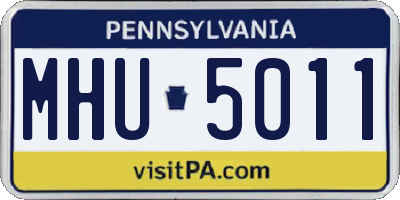 PA license plate MHU5011