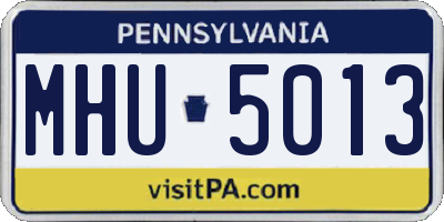 PA license plate MHU5013