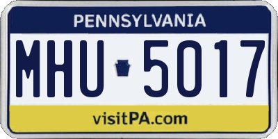 PA license plate MHU5017