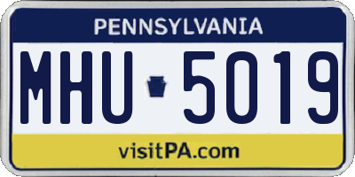 PA license plate MHU5019