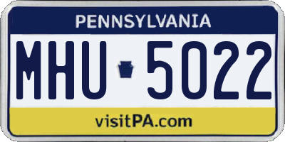 PA license plate MHU5022