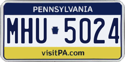 PA license plate MHU5024
