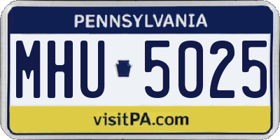 PA license plate MHU5025
