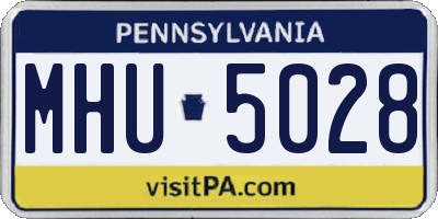 PA license plate MHU5028