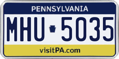 PA license plate MHU5035