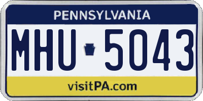 PA license plate MHU5043