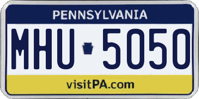 PA license plate MHU5050