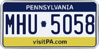 PA license plate MHU5058