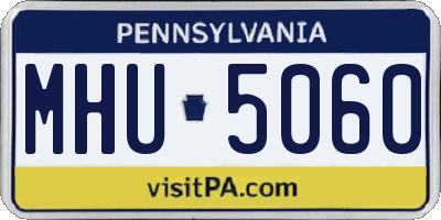 PA license plate MHU5060