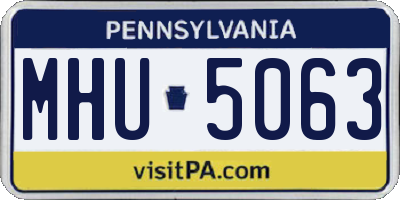 PA license plate MHU5063