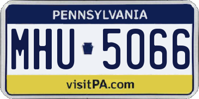 PA license plate MHU5066