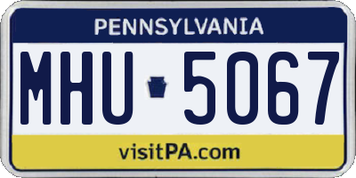 PA license plate MHU5067