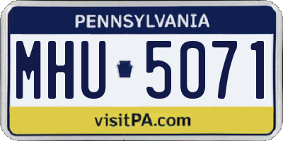 PA license plate MHU5071