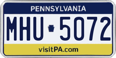 PA license plate MHU5072