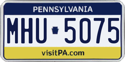 PA license plate MHU5075
