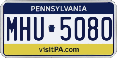 PA license plate MHU5080