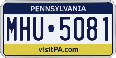 PA license plate MHU5081