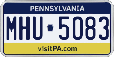 PA license plate MHU5083