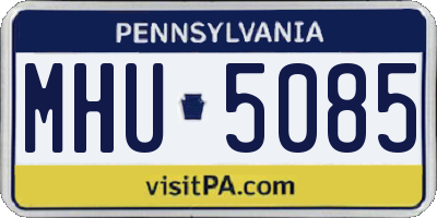 PA license plate MHU5085