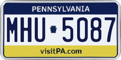 PA license plate MHU5087