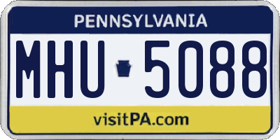 PA license plate MHU5088