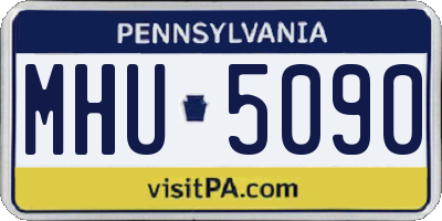 PA license plate MHU5090