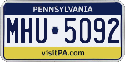 PA license plate MHU5092