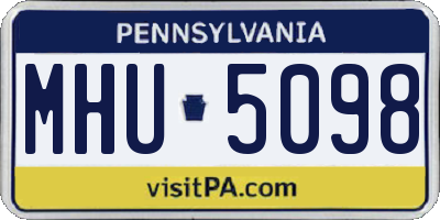 PA license plate MHU5098