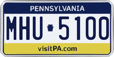 PA license plate MHU5100