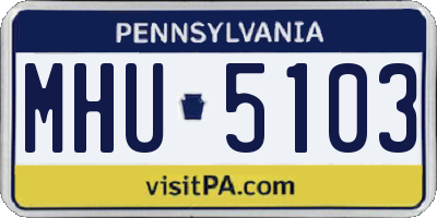 PA license plate MHU5103