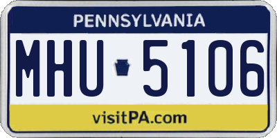 PA license plate MHU5106