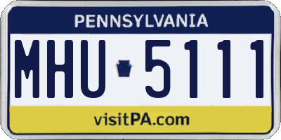 PA license plate MHU5111
