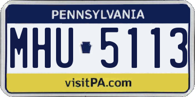 PA license plate MHU5113