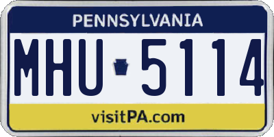 PA license plate MHU5114