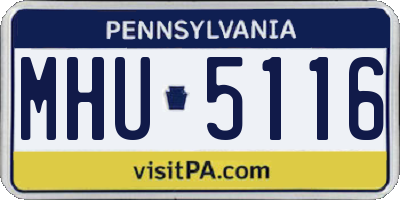 PA license plate MHU5116