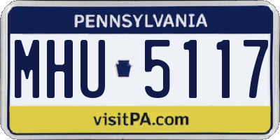 PA license plate MHU5117
