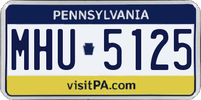 PA license plate MHU5125