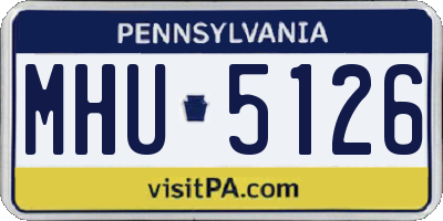 PA license plate MHU5126