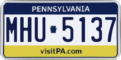 PA license plate MHU5137