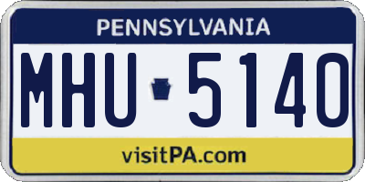 PA license plate MHU5140