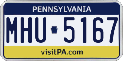 PA license plate MHU5167