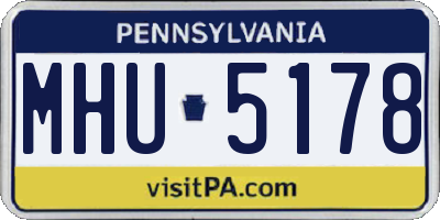 PA license plate MHU5178
