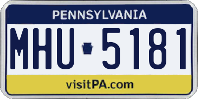 PA license plate MHU5181