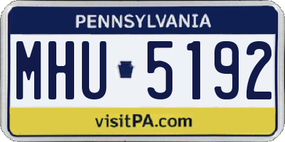 PA license plate MHU5192