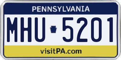 PA license plate MHU5201