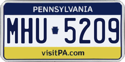PA license plate MHU5209