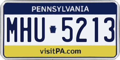 PA license plate MHU5213