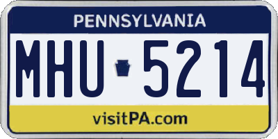 PA license plate MHU5214