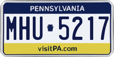 PA license plate MHU5217