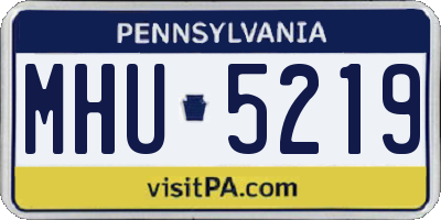 PA license plate MHU5219